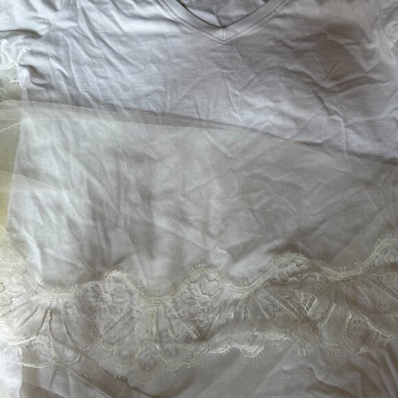 Cathedral-length, soft-white mantilla veil - Picture 9 of 14